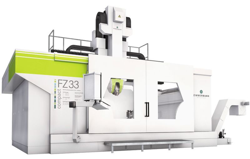 Bild 1: Die Portalfräsmaschine bietet trotz der geringen Außenabmessungen einen großzügigen Arbeitsraum. (Bild: Zimmermann)