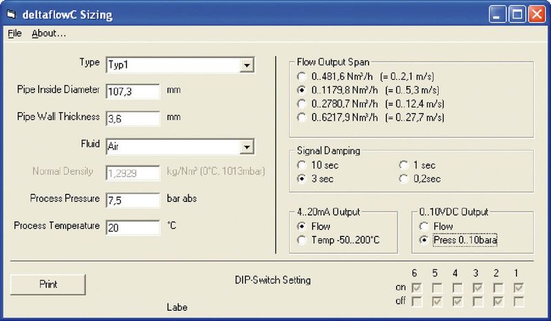 deltaflowC Auslegungssoftware  (Bild: Systec Controls)