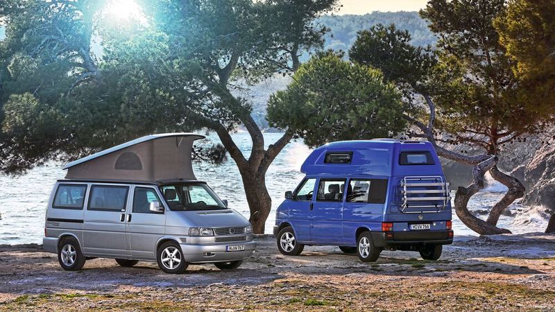 Wie bereits seine Ahnen profilierte sich der T4 auch als Campingfahrzeug. Viele Besitzer nutzten ihren Camper auch im Alltag als Pkw. (Bild: VWN)