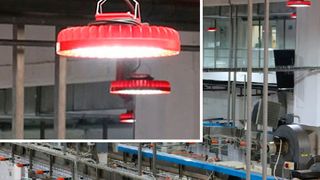Hallenbeleuchtung: Im industriellen Umfeld kommen verstärkt Hochstrom-LEDs zum Einsatz. Für sie sind aktiv gesteuerte Netzteile notwendig, damit die LEDs zuverlässig arbeiten. (inpotron)