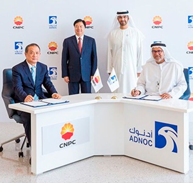 The agreement was signed by Abdulmunim Al Kindy, Adnoc’s Upstream Director; and Gou Liang, President of BGP. (Adnoc)