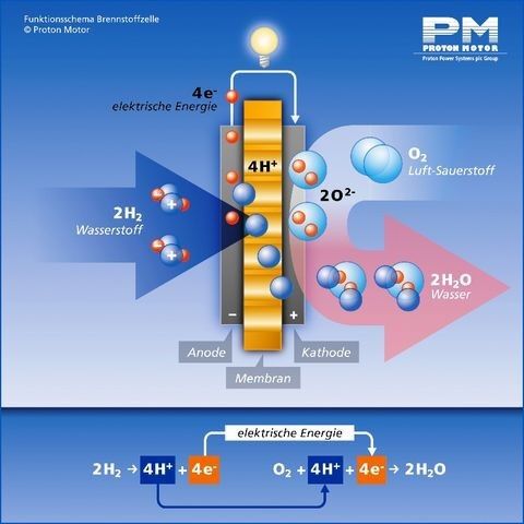 Funktionsschema einer Brennstoffzelle (Bild:)