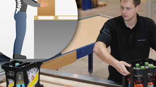 Ergonomischer Arbeitsplatz: Beim Kommissionieren von Getränkelieferungen ist das Heben und Tragen vollständig durch das Ziehen und Schieben ersetzt worden. (Bild: SSI Schäfer)