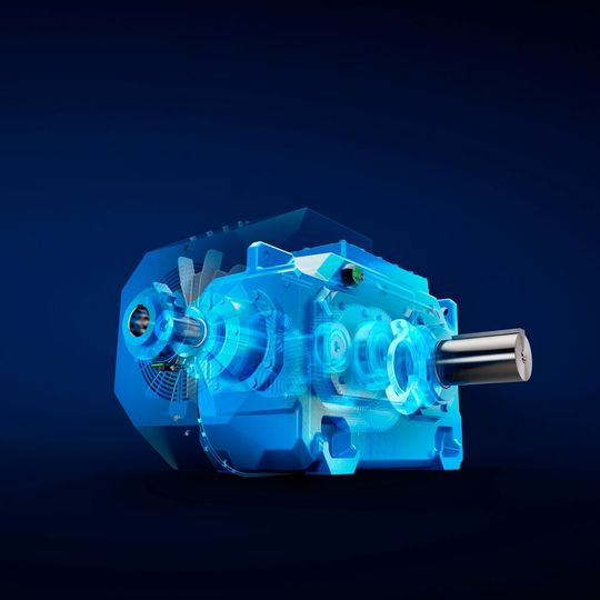 Eine Flender One-Ausführung für Förderbänder, mit externer Kühlung und Drehmomentmessung dank AIQ. (Bild:  Flender GmbH)