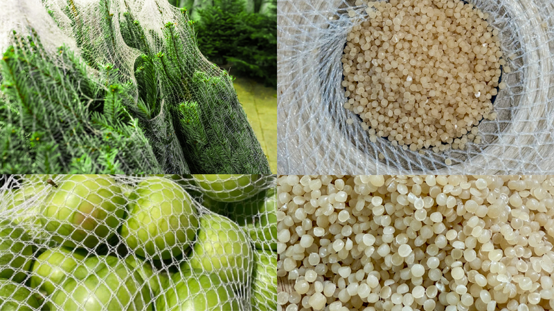 Le filet bio allie ainsi les propriétés essentielles des filets en plastique conventionnels – notamment leurs performances mécaniques et leur utilisation efficace des matériaux – aux avantages de la biodégradabilité et de la compostabilité.(Bild:  Plastrans)