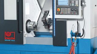 Die CNC-Schrägbett-Drehmaschine Roturn 400 C von Knuth Werkzeugmaschinen kommt mit laut Hersteller mit der zukunftssicheren Steuerung Siemens 828 D Basic zum Anwender. Sie gilt als robust und produktiv bei der Bearbeitung von Werkstücken bis 430 mm Länge und 400 mm Durchmesser über Bett. (Knuth)