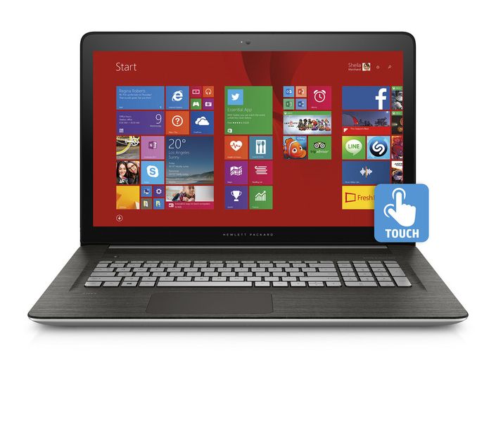 Der HP Envy mit 17,3-Zoll-Touchscreen ist grundsätzlich mit einem Intel Core i7 aus der Broadwell-Generation bestückt. Das Keyboard ist wie auch beim 15,6-Zoll-Modell beleuchtet. (Bild: HP)