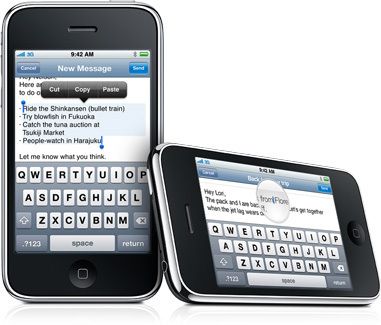 Trotz aller Innovationen: an Cut, Copy und Paste scheiterte das iPhone bislang. Mit dem Update des Betriebssystems auf die Version 3.0 wird dieses Manko behoben. (Archiv: Vogel Business Media)