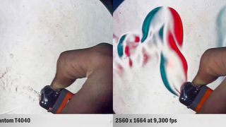 Die 4,2-MP-Bildauflösung bei der Phantom T4040 von HS Vision kann die Größe und Geschwindigkeit der Aerosoltröpfchen und der exakte Ablauf der Zündung und das Verhalten der Flamme eines Feuerzeugs eingefangen werden.  (Bild: HS Vision)