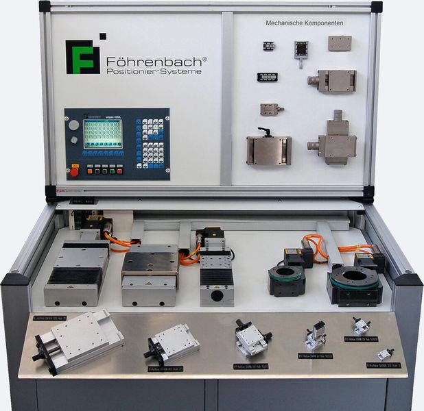Mit diesem Schaukasten präsentiert Föhrenbach die Vielfalt seiner Positionierlösungen gerne auf Messen. (Bild: Föhrenbach)