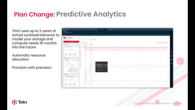 Mit Predictive Analytics kann der Tintri-User bis zu 18 Monate die Zukunft seiner Plattform planen. (Bild: Tintri)