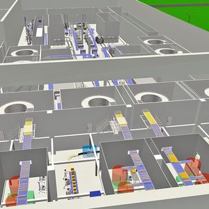 Softwaresimulationen können bei der Planung von Produktionsgebäuden und der Produktionslogistik wertvolle Informationen liefern.(Bild:  Tarakos)