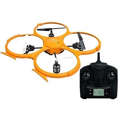 DENVER DCH-330: 2.4GHz drone with built-in HD camera gyro function for stability; 4 channel - 6 axis drone with HD camera & gyro function; Very stable in air thanks to its size - makes great videos; 2 speeds - slow or fast - for more fun when flying; Built-in 2mpixel HD camera; Records video in 720p@30fps (1280x720) (Bild: Denver/IFA)