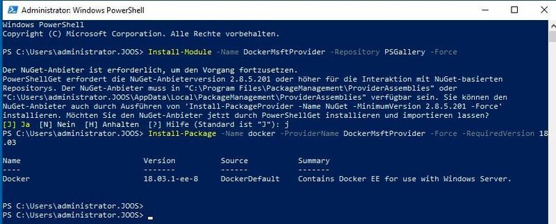 Die Verwaltung von Containern in Windows-Umgebungen erfolgt über den Docker-Client, der in Windows integriert werden kann. (Joos / Microsoft)