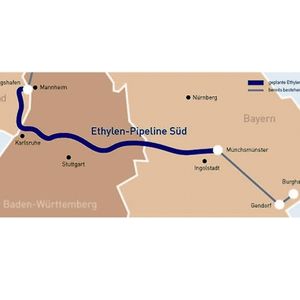 Die 360 kilometerlange Leitung verbindet drei Länder: Bayern (100 km), Baden-Württemberg (190 km) und Rheinland-Pfalz (70 km).