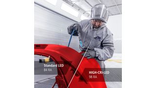 Die LED-Beleuchtung „Daylight-Evolution“ von Wolf Lackieranlagen verspricht eine deutlich bessere Lichtqualität für den Farbabgleich als Standard-LEDs. (Wolf Lackieranlagen)