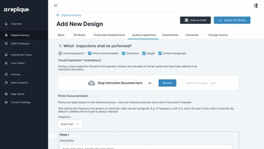 (In der Replique-Plattform können OEMs Qualitätsprüfungen auswählen, die durchgeführt werden sollen. Bildquelle: Replique)