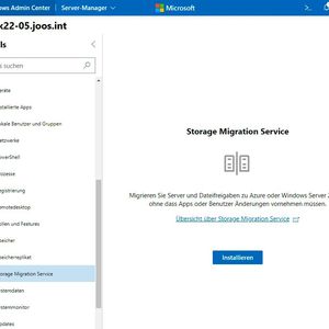 Die Verwaltung des Storage Migration Service in Windows Server 2022 erfolgt über das Windows Admin Center.(Bild:  Joos (Screenshot))