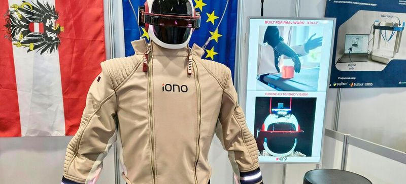 Das Linzer Start-up Iono Robotics stellte „Workmate“ vor.(Bild:  APA/Christoph Schlemmer)