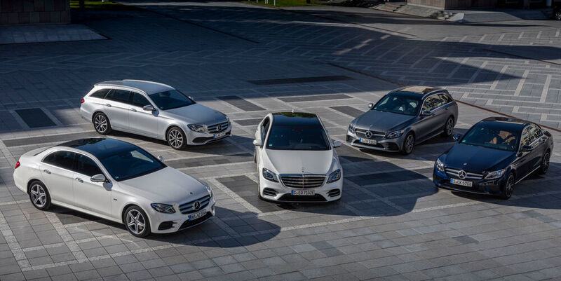 Die elekrifizierten Modelle von Mercedes. (Daimler)