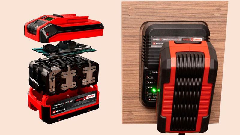 Das 6Ah-starke Akkupack „Power X-Change“ von Einhell ermöglicht eine Nacht lang auch mit dem Caravan elektrisch autark zu sein. (Bild: Knaus)