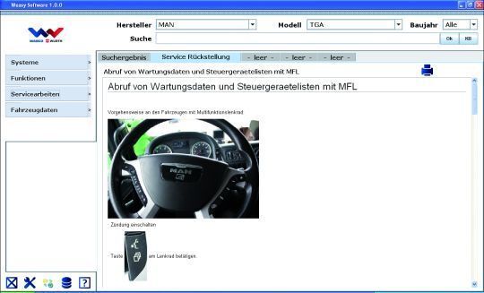 Die Bedienung der Multimarkendiagnose W.Easy stellt den Anwender auch dank der übersichtlichen Bildschirmansicht vor keinerlei Probleme. (Dominsky)