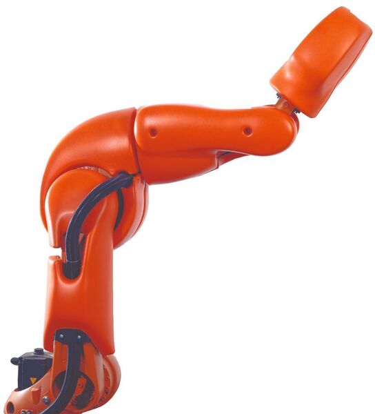 Bild 1: Roboter mit weichen, für den Menschen verletzungsarmen Oberflächen. Bild : MRK-Systeme (Archiv: Vogel Business Media)