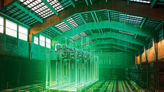 Grafische Darstellung eines Elektrolyseurs im ehemaligen Salzlager des Evonik-Standortes in Herne. (Bild: Evonik)