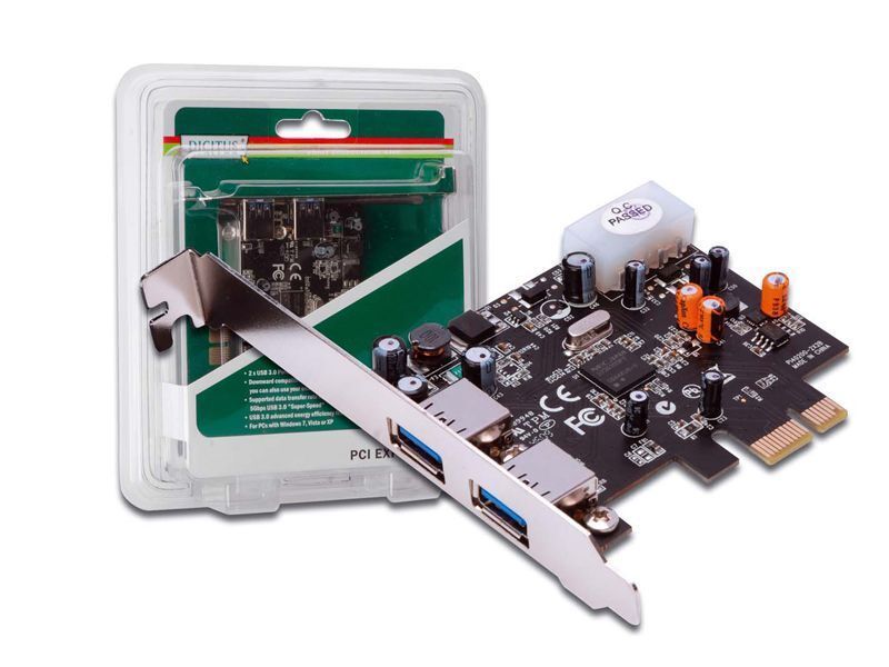 Die PCI Express Add-On-Karte DS-30220 von Digitus verfügt ebenso wie die Steckkarten von Raidsonic und Sharkoon über zwei externe USB-3.0-Ports. (Archiv: Vogel Business Media)