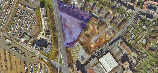 Auf dieser Fläche soll das Rechenzentrum entstehen.(Bild:  Landeshauptstadt Düsseldorf)