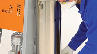 Schnell und einfach gereinigt: der moderne Zyklonfilter mit transparentem Staubsammelbehälter (Bild: Motan)