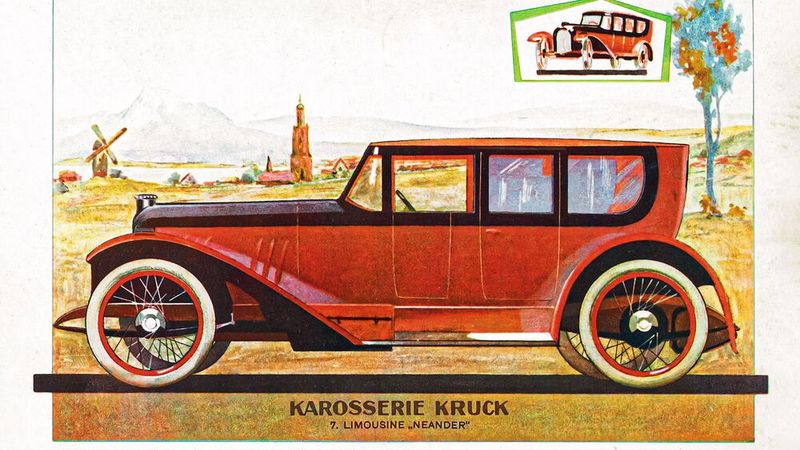 Eine Karosserie-Entwurfszeichnung von Neumann-Neander aus den frühen Zwanzigerjahren. (Bild: Opel Automobile GmbH)