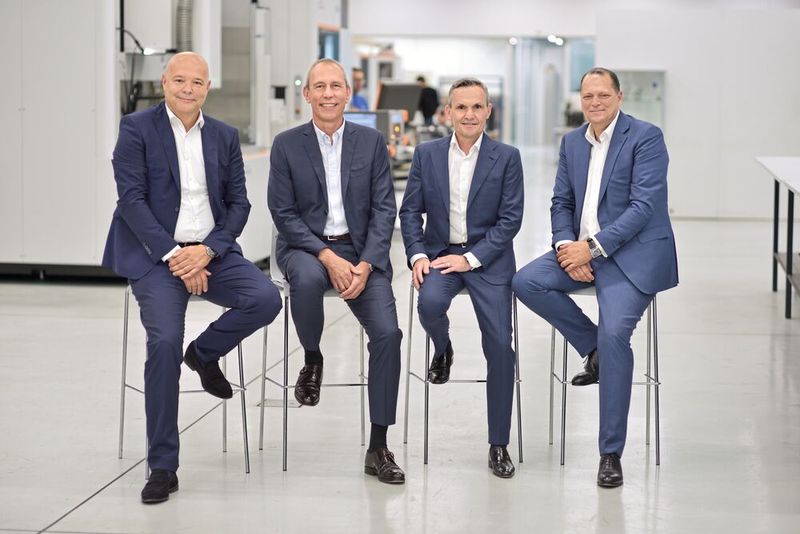 Die Geschäftsleitung der neuen Gruppe United Machining Solutions (v. l. n. r.): Ivan Filisetti, Heinz Poklekowski, Michael Horn, Stephan Nell. (Bild: United Machining Solutions)