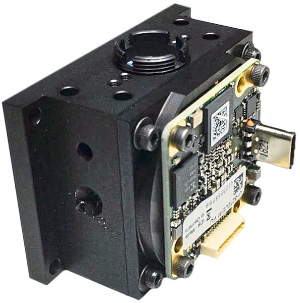 Die UI-3272LE-M-VU, montiert am Zentralelement des Sensors. (IDS Imaging Development Systems GmbH)