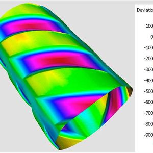 Mit dem neuen 3D-Oberflächenmesssystem identifiziert Ugitech die lokale Form von Objekten, beispielsweise der Rippen von rostfreiem Bewehrungsstahl.