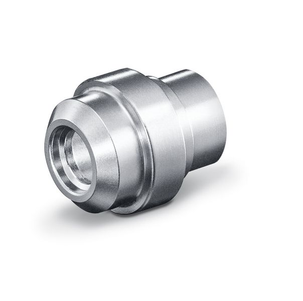 Düse für die  Industrietechnik mit 35 mm Durchmesser und 50 mm Länge. Material: Stahl (SCM415), Bearbeitungszeit: 50 s. (Bild: DMG Mori)