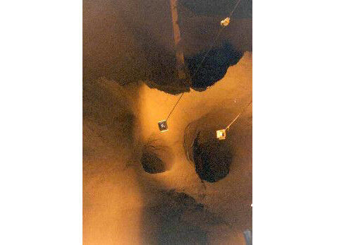 Fig. 2: Rat holes formed in the bunker. (Picture: Ajax Equipment)