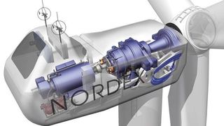 Nicht nur bei Rotorblättern für Windenergieanlagen, sondern auch bei Antriebswellen tragen Composites zur Gewichtsreduzierung bei. Bild: Nordex (Archiv: Vogel Business Media)