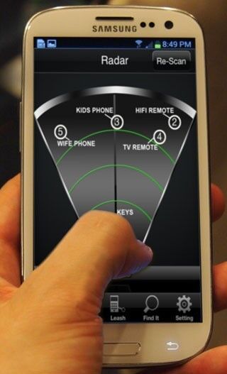 StickNFind: Die App bietet eine Radar-ähnliche Darstellung zum Finden der Tags (StickNFind)