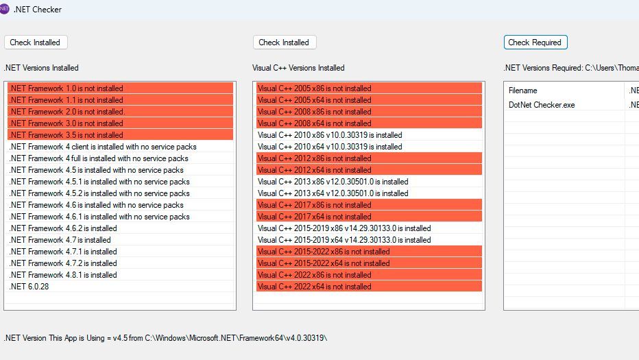 Troubleshooting für.NET-Versionen