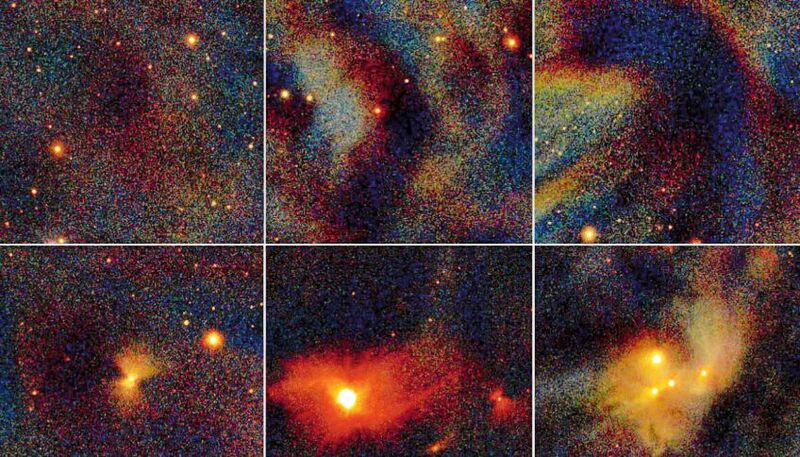 L1688: Der der Erde am nächsten gelegene Stern, der Sternhaufen bildet. Dies ist ein Farbgemisch aus Nahinfrarot-Bildern, die im Rahmen der Wiener VISIONS Durchmusterung aufgenommen wurden.