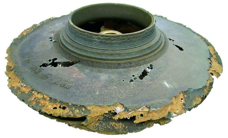 Early fault detection would probably have avoided this problem: impeller destroyed by cavitation.  (Picture: Herborner)