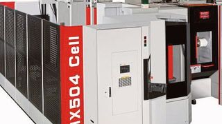 Hommel hat das Cell-Konzepts auf Flexibilität getrimmt, wie es heißt: Mit der Quaser HX 504 Cell könnten nun viele verschiedene Werkstücken in kleinen Stückzahlen bei hoher Wechselrate bearbeitet werden. Halle 12 am Stand A68 auf der EMO Hannover 2019. (Hommel-Gruppe)