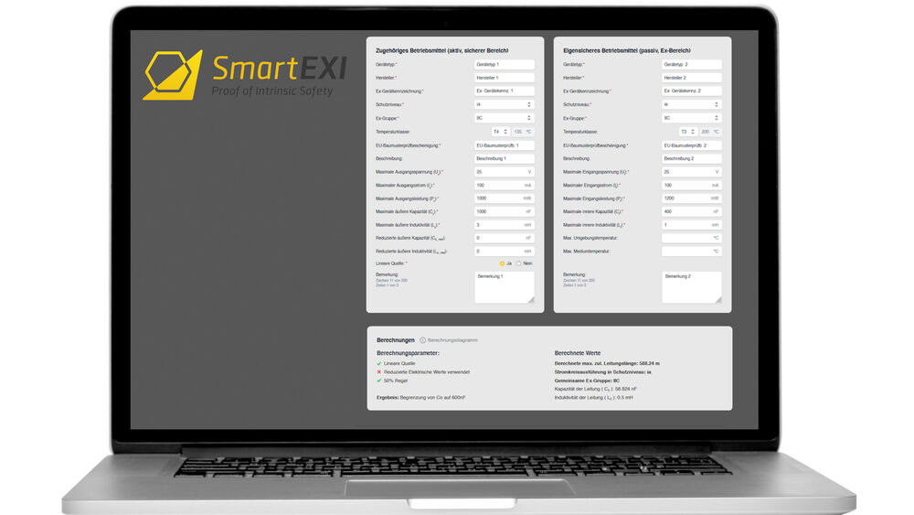 Webtool für Eigensicherheitsnachweise