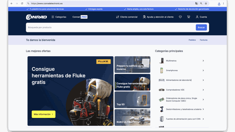 Mit conradelectronic.es startet die Conrad Sourcing Platform jetzt auch in Spanien. (Bild:  conradelectronic)