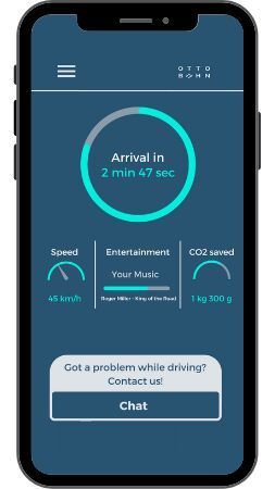 Über eine App kann der Fahrgast seine Gondel bestellen.  (Ottobahn)
