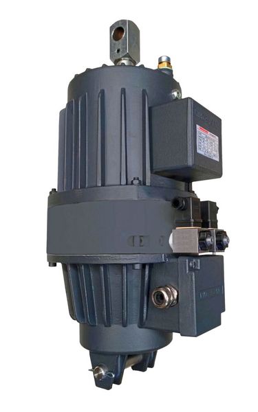 Die elektrohydraulischen Ringspann-Lüftgeräte mit Zahnradpumpe überzeugen mit einer hohen Energieeffizienz, da bei geöffneter Bremse die Leistungsaufnahme dank eines drucklosen Umlaufbetriebs sehr niedrig ist. (Bild: Ringspann)