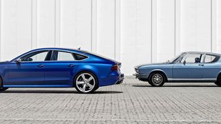 Die Audi-Designer haben sich den Audi 100 Coupé S als Vorlage für den Audi S7 Sportback genommen. (Audi)