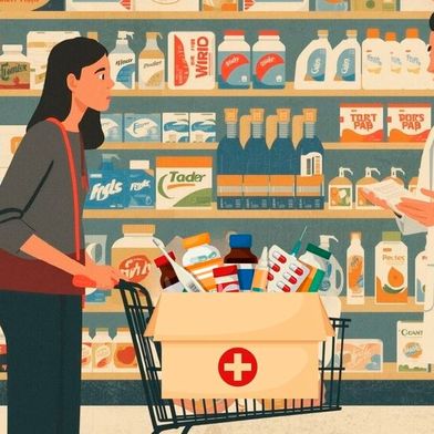 Ob Augenscreening, Hautanalyse, Blutproben oder der Kauf rezeptfreier Medikamente in der Drogerie –  das ist in Deutschland alles möglich, birgt aber laut Bundesärztekammer auch Risiken für die Patienten und Patientinnen. (Bild: Canva / KI-generiert)