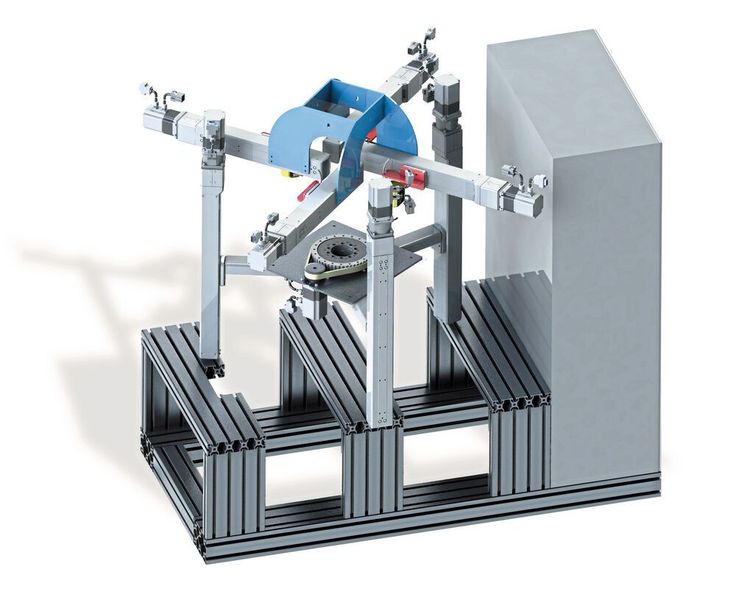 Kinematisches Modell des 3D-Druckportals: Schon jetzt, rund ein halbes Jahr vor Projektende, geht man davon aus, dass der neuartige 3D-Drucker die gesteckten Ziele hinsichtlich Präzision und Dynamik erreicht. (JAT)